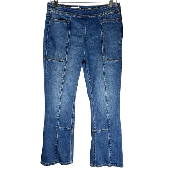 Anthropologie Pilcro High Rise Crop Bootcut Jeans Sz 30 Pull-On Side Zip Stretch - Picture 1 of 13